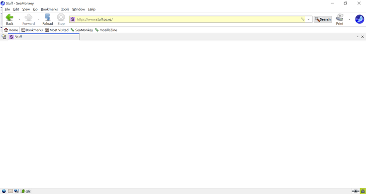 Versione 2.53.22: Stuff.co.nz non si carica affatto, a differenza della versione 2.53.21 basata su Firefox 128 (Fonte immagine: Screenshot - Notebookcheck)