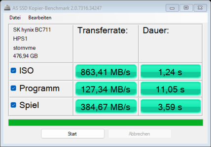 AS SSD - benchmark di copia
