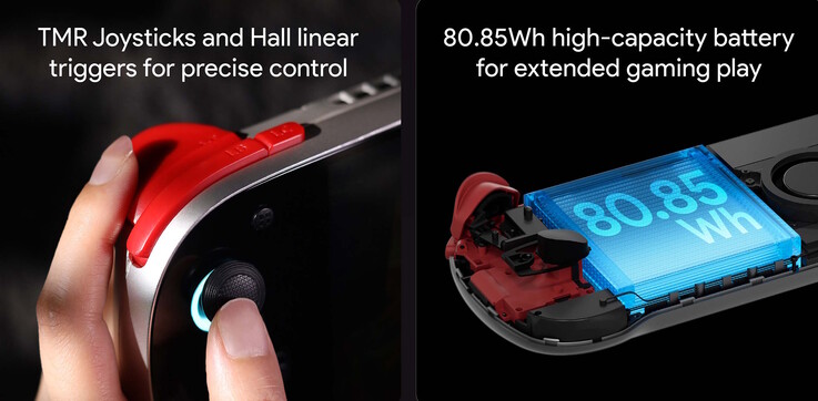 Il palmare ha una batteria da 80,85Wh, mentre la porta USB Tipo-C supporta anche l'uscita video