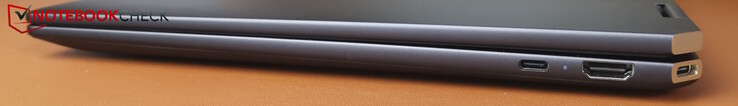 A destra: USB-C Thunderbolt 4 (PD + DP), HDMI, USB-C Thunderbolt 4 (PD + DP)