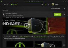 Nvidia GeForce Game Ready Driver 532.03 notifica in GeForce Experience (Fonte: Own)