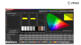 Pannello MSI 4K - Valore medio deltaE 2000 di 1 in sRGB che indica colori molto precisi. (Fonte immagine: MSI)