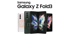 Un nuovo rendering della Z Fold3. (Fonte: 91Mobiles)