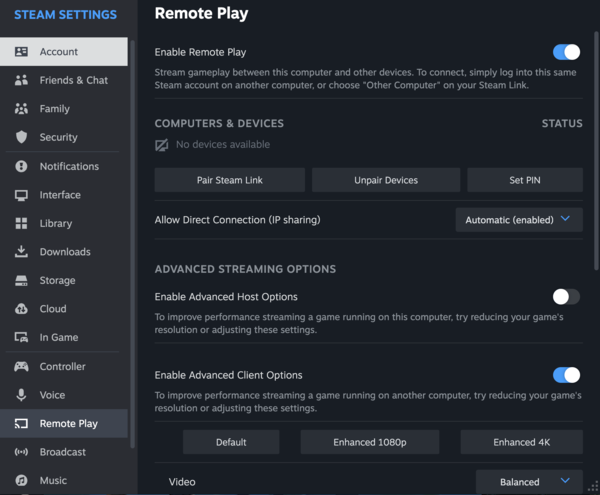 Semplice come premere un interruttore, Steam Remote Play è la soluzione più facile per iniziare (Fonte: Notebookcheck)