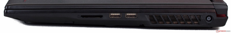 right: SD card reader, 2x USB-A 3.0, power supply