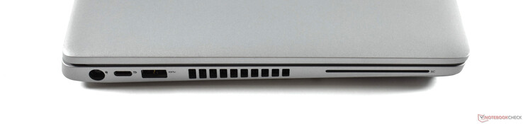 A sinistra: Alimentazione, USB-C 3.2 Gen 1, USB-A 3.0, lettore di smart card