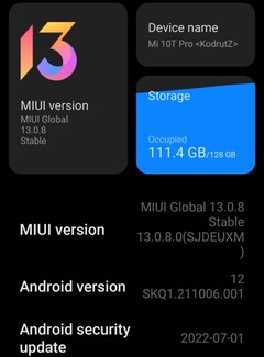 Dettagli MIUI 13.0.8 su Xiaomi Mi 10T Pro, arriva la patch di sicurezza di luglio 2022 (Fonte: Own)
