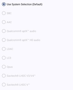 Codec audio Bluetooth disponibili