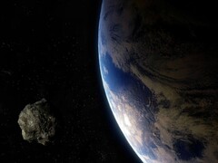 Illustrazione di un artista che mostra un asteroide e la Terra. (Fonte: Batman111 - Pixabay)