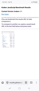 Kraken benchmark - Firefox (Fonte immagine: Screenshot - Sergey Tarasov - Notebookcheck)