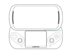 Il cosiddetto Anbernic Slide ha un design insolito che si basa su PSP Go e Nintendo 3DS. (Fonte immagine: via Nittrx)