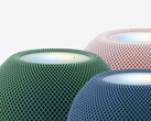 L’HomePod mini 2 in tre dei suoi cinque colori disponibili al lancio.