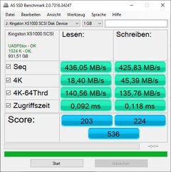 SSD AS su USB 3.2 Gen1 (5 Gbit/s)