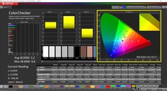 CalMAN ColorChecker (profilo: Nativo, spazio colore di destinazione: P3)