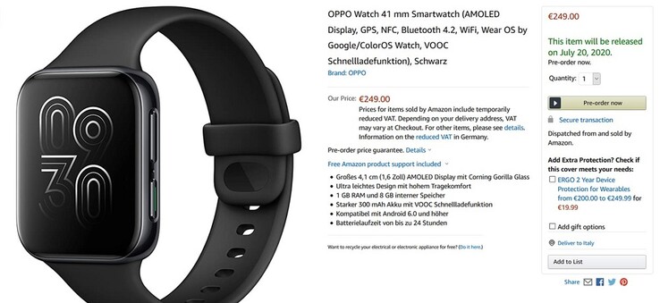 Oppo Watch su Amazon DE