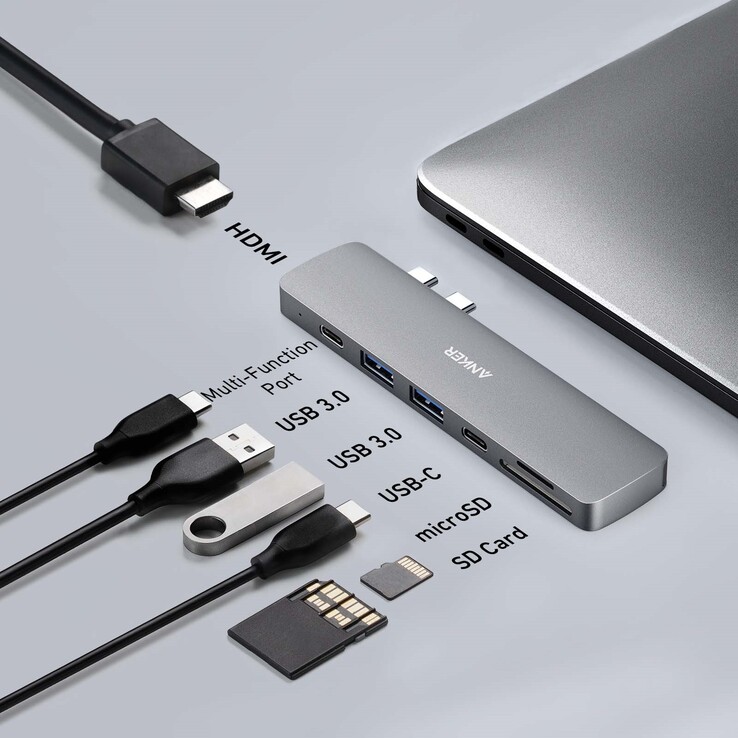 Il vecchio Hub USB-C Anker 547 (7-in-2). (Fonte: Anker)