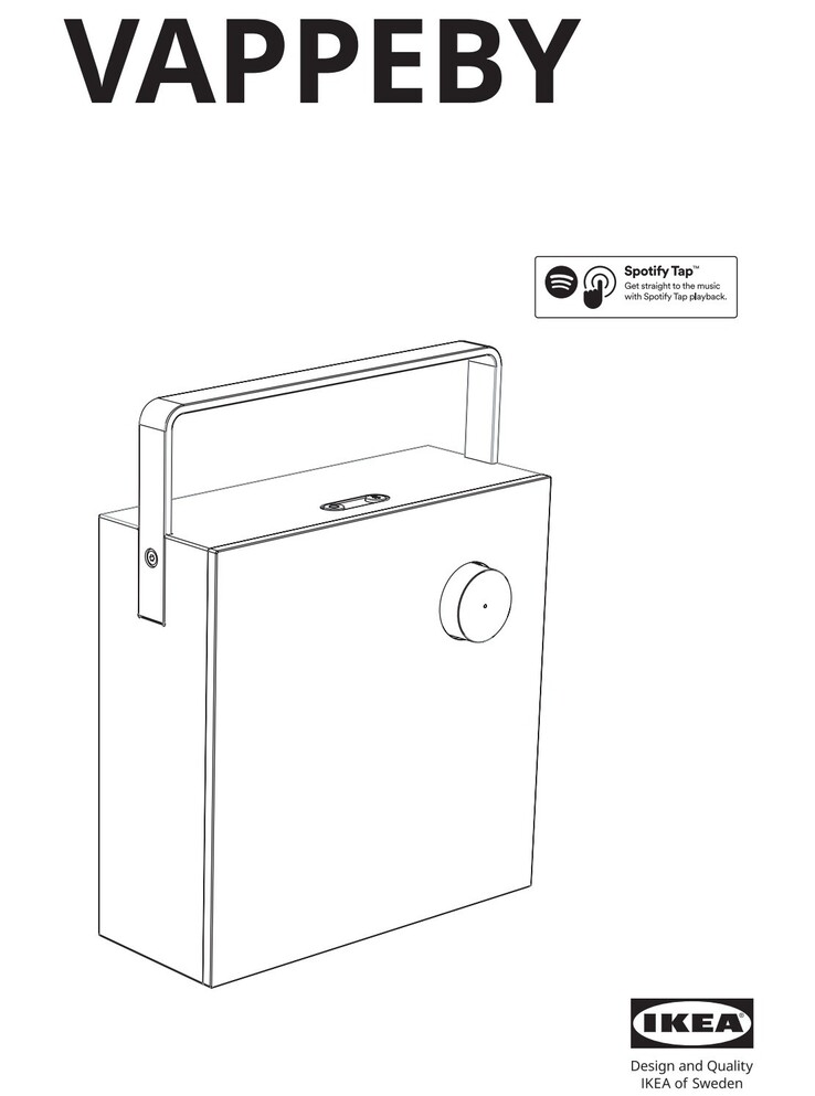 Un documento della FCC mostra l'aspetto del nuovo altoparlante Bluetooth quadrato IKEA VAPPEBY. (Fonte: IKEA)