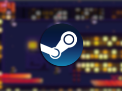 La versione completa di Random Access Mayhem contiene oltre 20 nuovi livelli. Nella foto: una schermata di gioco con il logo di Steam in alto. (Fonte: Steam - Modifica)