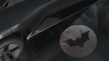 La pozzanghera dello specchietto retrovisore di Mahindra Batman EV (Fonte: Mahindra)