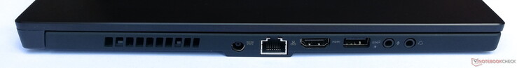 Lato sinistro: Alimentazione, Gigabit LAN, HDMI, 1x USB 3.1 Gen 2, 1x microfono da 3,5 mm, 1x ingrasso cuffia da 3,5 mm