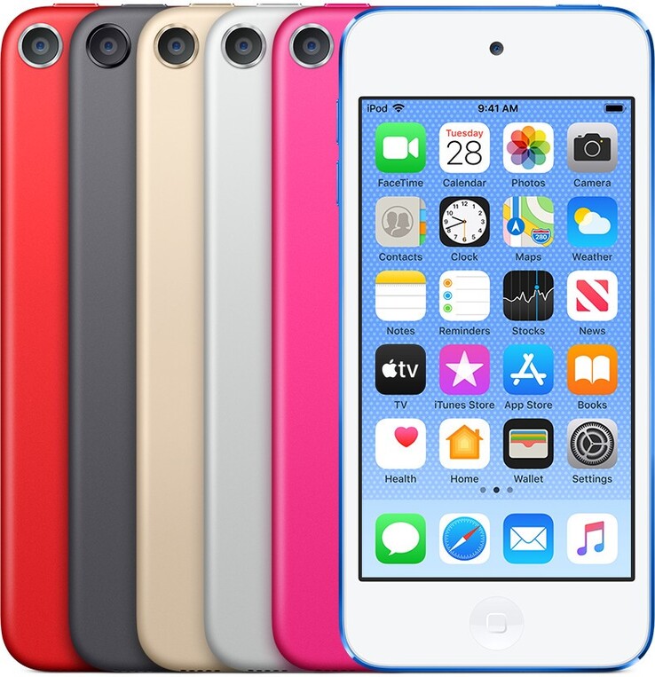 Un ultimo sguardo all'intera gamma di colori dell'iPod Touch. (Fonte: Apple)