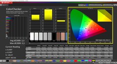 CalMAN ColorChecker (profilo: Nativo, spazio colore di destinazione: P3)