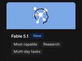 Scheda tecnica per Claude Fable 5.1 con un nuovo badge