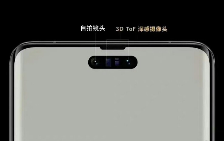 Alcune immagini trapelate potrebbero mostrare l'aspetto del Mate 60 con un display in stile Dynamic Island. (Fonte: technologydu, The Factory Manager's Classmate via Weibo)