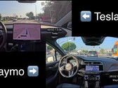 Tesla FSD 13 vs Waymo drive (Fonte: WholeMars/YT)