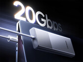 La versione da 10Gbps del box per SSD costa 29,99 $. Nella foto: un'immagine promozionale che evidenzia la velocità di trasferimento di 20Gbps dell'altro modello.