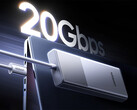 La versione da 10Gbps del box per SSD costa 29,99 $. Nella foto: un'immagine promozionale che evidenzia la velocità di trasferimento di 20Gbps dell'altro modello.