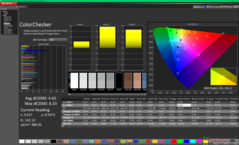 ColorChecker prima della calibrazione (rispetto a P3)