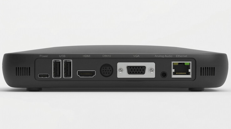 La versione standard di SuperStation One include HDMI oltre a uscite video analogiche dedicate, tra cui VGA e DIN10, assenti nel prototipo Lite da 200 dollari.