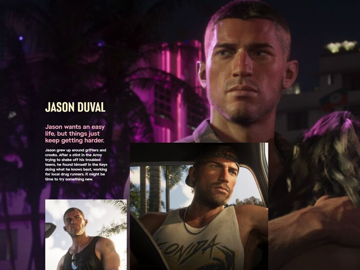 Secondo la descrizione ufficiale del personaggio fornita da Rockstar, Jason è cresciuto in mezzo ai criminali, ma in seguito ha cercato di intraprendere una strada più onesta arruolandosi nell'esercito.