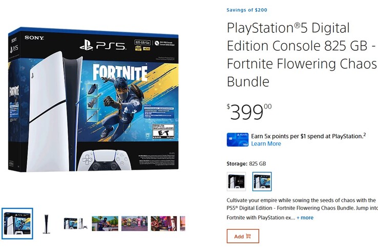 PS5 Digital Edition è in lista con uno sconto di 200 dollari.