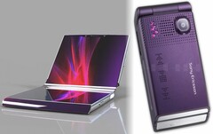 Un dispositivo compatto Sony Xperia pieghevole potrebbe riportare in auge elementi di design di telefoni come il Sony Ericsson W380. (Fonte: TechConfigurations/PhoneArena - modifica)