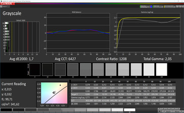 CalMAN scala di grigi (spazio colore target AdobeRGB), profilo: foto