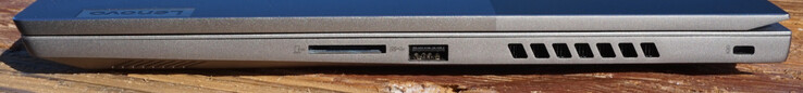 Destra: Slot per schede SD, USB-A (5 Gbit/s), Kensington Lock