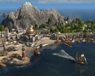 Un'immagine che mostra una città su un'isola nell'Anno 1800.