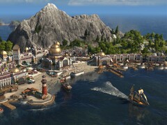 Un'immagine che mostra una città su un'isola nell'Anno 1800.
