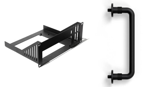 Framework DeskPi RackMate 10 pollici 2U Mini-ITX Shelf e Framework Desktop Handle. (Fonte immagine: Framework)