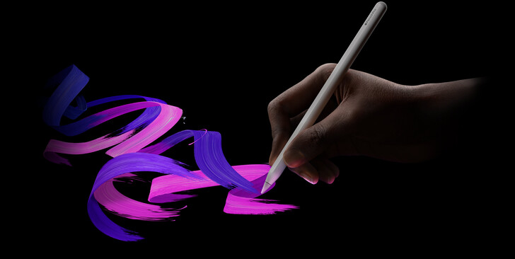 Th Pencil Pro si attacca magneticamente all'iPad per l'accoppiamento e la ricarica wireless (fonte: Apple)