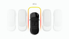 Visualizzazione dell&#039;aggiornamento del Park Assist solo Vision di Tesla (immagine: Green/Twitter)