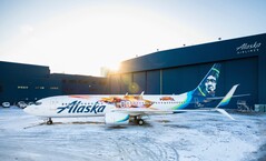 L'aereo era già atterrato quando il Galaxy A21 ha preso fuoco. (Fonte: Alaska Airlines)