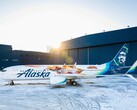 L'aereo era già atterrato quando il Galaxy A21 ha preso fuoco. (Fonte: Alaska Airlines)