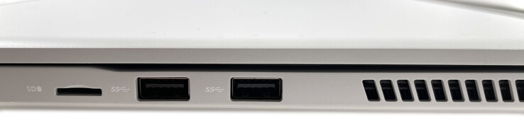 A destra: lettore di schede microSD, 2x USB 3.1 Gen. 1