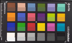 ColorChecker colors; colore di riferimento nella metà inferiore di ogni quadrato.