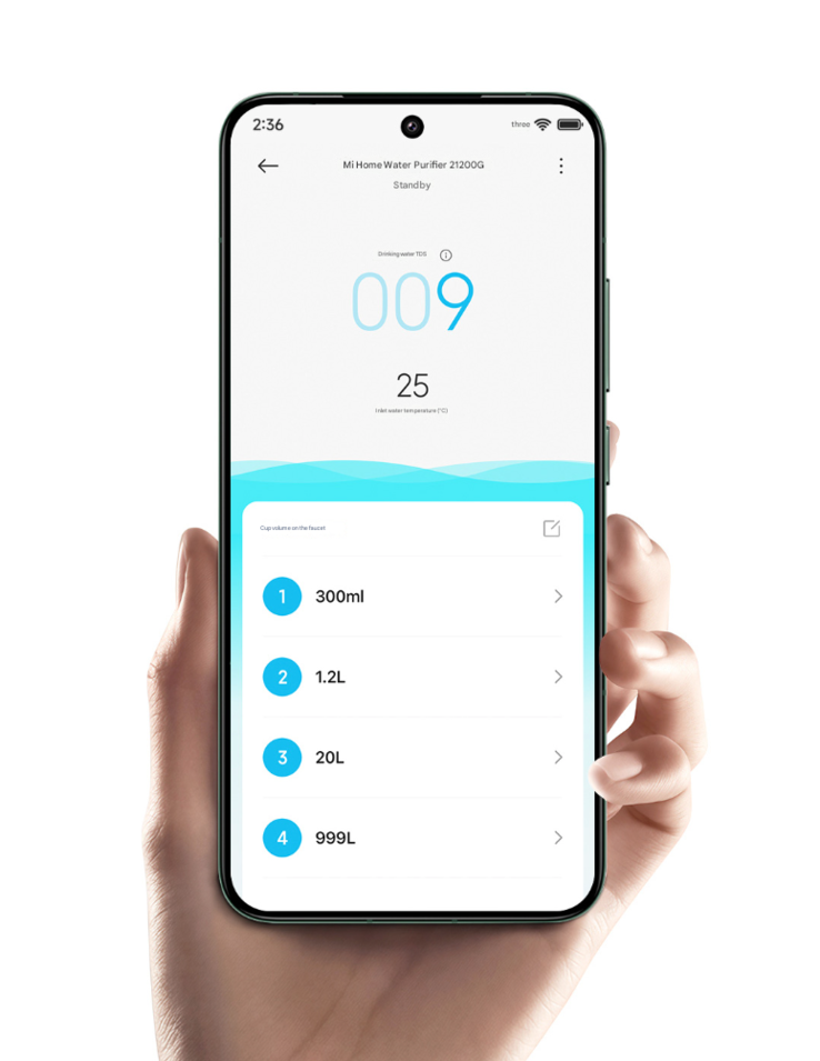 Il depuratore d'acqua Mi Home 2 1200G di Xiaomi può essere controllato con un'app