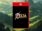 Modello della confezione della versione per Switch 2 del remake di "Zelda: Ocarina of Time"