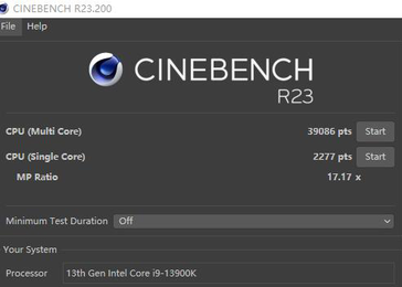 Intel Core i9-13900K Cinebench R23 prestaties. (Bron: @TUM_APISAK op Twitter)